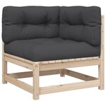 vidaXL Salon de jardin 4 Pièces avec coussins bois de pin massif