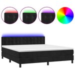 vidaXL Sommier à lattes de lit avec matelas et LED Noir 180x200 cm