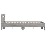 vidaXL Cadre de lit avec LED sans matelas sonoma gris 135x190 cm