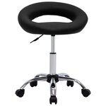 vidaXL Chaise pivotante à manger Noir Similicuir