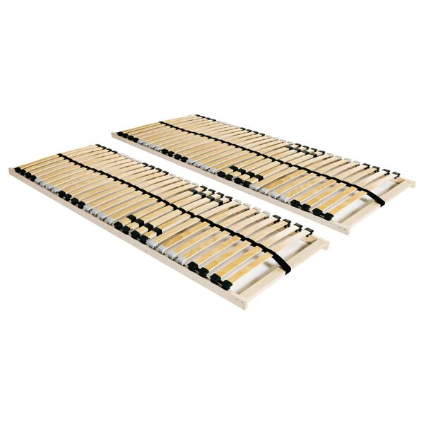 vidaXL Sommiers à lattes 2 Pièces avec 28 lattes 7 zones 80x200 cm