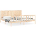 vidaXL Cadre de lit avec tête de lit 200x200 cm bois massif