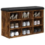 vidaXL Banc à chaussures chêne fumé 82x32x50 cm bois d'ingénierie