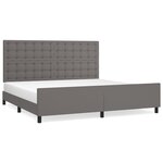 vidaXL Cadre de lit avec tête de lit Gris 200x200 cm Similicuir