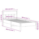 vidaXL Cadre de lit sans matelas cire marron 100x200cm bois pin massif