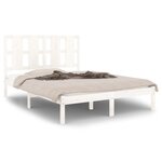 vidaXL Cadre de lit Blanc Bois massif 120x190 cm Petit double