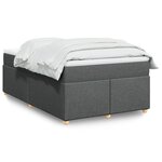 vidaXL Sommier à lattes de lit avec matelas gris foncé 120x190cm tissu