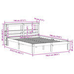 vidaXL Cadre de lit sans matelas cire marron 140x190cm bois pin massif