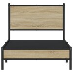 vidaXL Cadre de lit en métal sans matelas chêne sonoma 90x200 cm