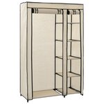 vidaXL Garde-robe pliable Crème 110x45x175 cm Tissu
