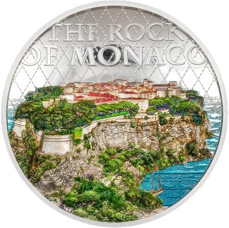 Pièce de monnaie en Argent 10 Dollars g 62.69 Millésime 2024 Architectures of the World ROCK OF MONACO