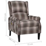 vidaXL Fauteuil inclinable de massage Beige Tissu