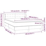 vidaXL Sommier à lattes de lit avec matelas Gris foncé 140x200cm Tissu