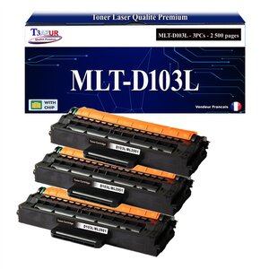 T3AZUR - 3x Toners compatibles avec Samsung MLTD103L D103L pour Samsung SCX4705ND SCX4726FN SCX4727FD SCX4728FD SCX4728FW SCX4729FD SCX4729FW SCX4729FWX