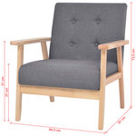 vidaXL Fauteuil Gris foncé Tissu