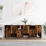 vidaXL Buffets 3 Pièces Chêne fumé Bois d'ingénierie