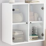 vidaXL Armoire murale avec portes en verre blanc 68x37x68 5 cm