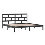 vidaXL Cadre de lit Noir Bois de pin massif 200x200 cm