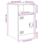 vidaXL Tables de chevet 2 Pièces anthracite 34 5x39x62 cm acier