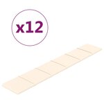 vidaXL Panneaux muraux 12 Pièces Crème 90x15 cm Velours 1 62 m²