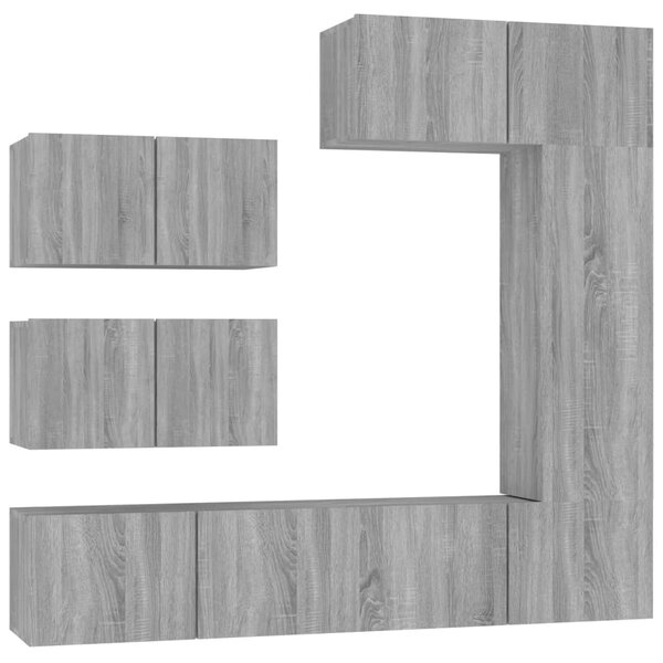 vidaXL Ensemble de meubles TV 6 Pièces Sonoma gris Bois d'ingénierie