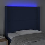 vidaXL Tête de lit à LED Bleu 83x16x118/128 cm Tissu