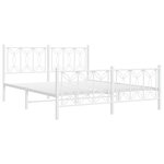 vidaXL Cadre de lit métal avec tête de lit/pied de lit blanc 150x200cm