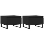 vidaXL Tables basses 2 Pièces noir 50x46x35 cm bois d'ingénierie