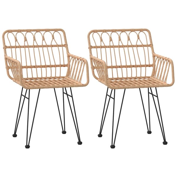 vidaXL Chaises de jardin lot de 2 accoudoir 56x64x80 cm Résine tressée