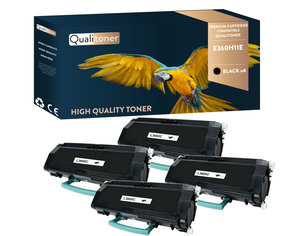 Qualitoner x4 toners e360h11e noir compatible pour lexmark