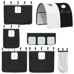 vidaXL Lit mezzanine enfants et tunnel blanc/noir 90x190 cm pin massif