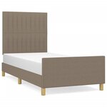 vidaXL Cadre de lit avec tête de lit Taupe 90x200 cm Tissu