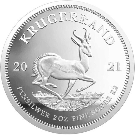 Pièce de monnaie en Argent 2 Rand g 62.2 (2 oz) Millésime 2021 Krugerrand 2021 KRUGERRAND