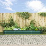 Bac de jardin surélevé vidaXL Vert 400x80x44 cm en acier galvanisé