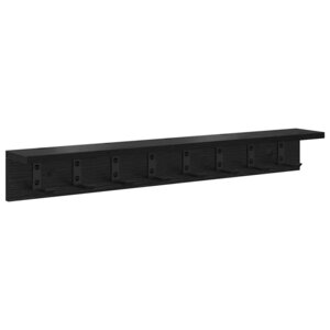 vidaXL Porte-manteau mural avec étagère Chêne noir 80 x 10.5 x 10.5 cm