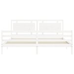 vidaXL Cadre de lit avec tête de lit blanc 200x200 cm bois massif
