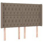 vidaXL Sommier à lattes de lit matelas et LED Taupe 140x200 cm Tissu