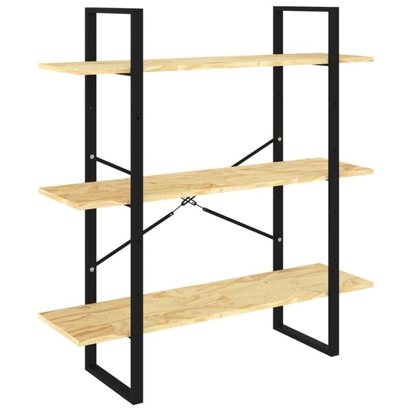 vidaXL Bibliothèque à 3 niveaux 100x30x105 cm Bois de pin massif