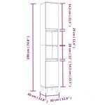 vidaXL Armoire de bain sonoma gris 30x30x190 cm bois d'ingénierie