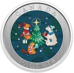 Pièce de monnaie en Cupronickel 50 Cents g 12.3 Millésime 2024 TRIMMING THE HOLIDAY TREE