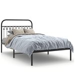 vidaXL Cadre de lit métal avec tête de lit noir 107x203 cm