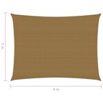 vidaXL Voile d'ombrage 160 g/m² Taupe 5x6 m PEHD