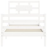vidaXL Cadre de lit avec tête de lit blanc 90x200 cm bois massif