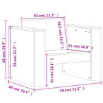 vidaXL Canapé de jardin cire marron 79x60x62 cm bois de pin massif