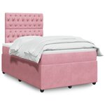 vidaXL Sommier à lattes de lit avec matelas Rose 120x200 cm Velours