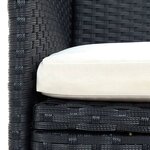 vidaXL Salon d'extérieur 9 Pièces avec coussins Résine tressée Noir