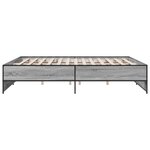 vidaXL Cadre de lit sonoma gris 200x200 cm bois d'ingénierie et métal