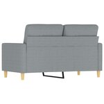 vidaXL Canapé à 2 places Gris clair 120 cm Tissu