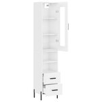 vidaXL Buffet haut Blanc brillant 34 5x34x180 cm Bois d'ingénierie