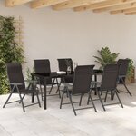 vidaXL Set de dînette de jardin 7 pièces noir rotin poly